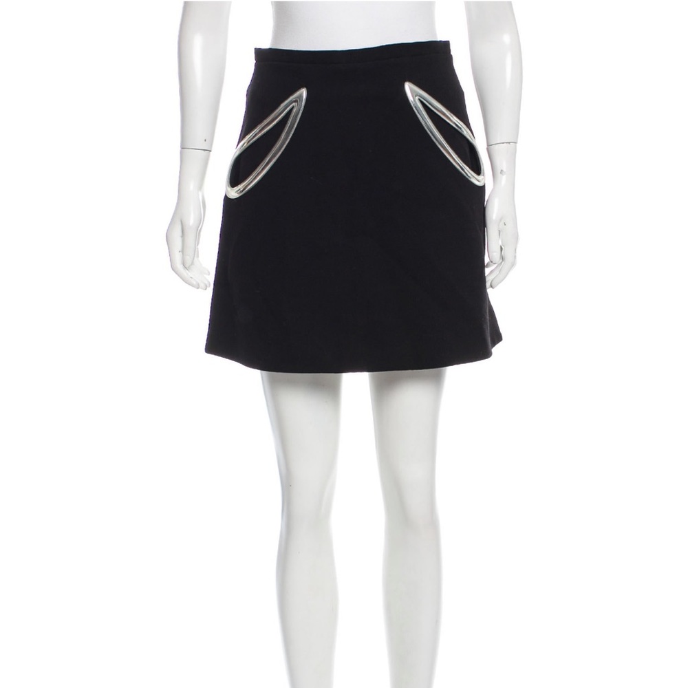 CHRISTOPHER KANE mini black skirt silver pockets